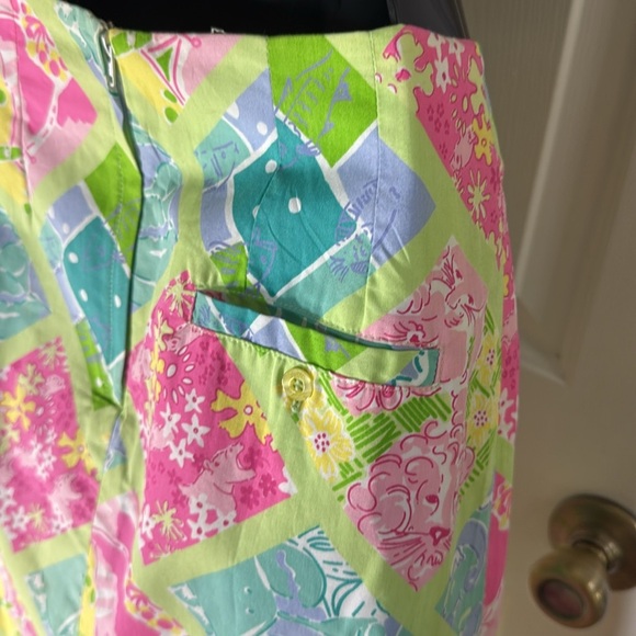 Lilly Pulitzer Surf N Patch Skirt Wht Label Vintage Colorful Knee Length Size 0 - Picture 5 of 6